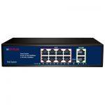 CP PLUS 10 Ports Switch with 8 Gigabit PoE Ports & 2 Gigabit Uplink Por CP-DNW-GPU8G2-96ts